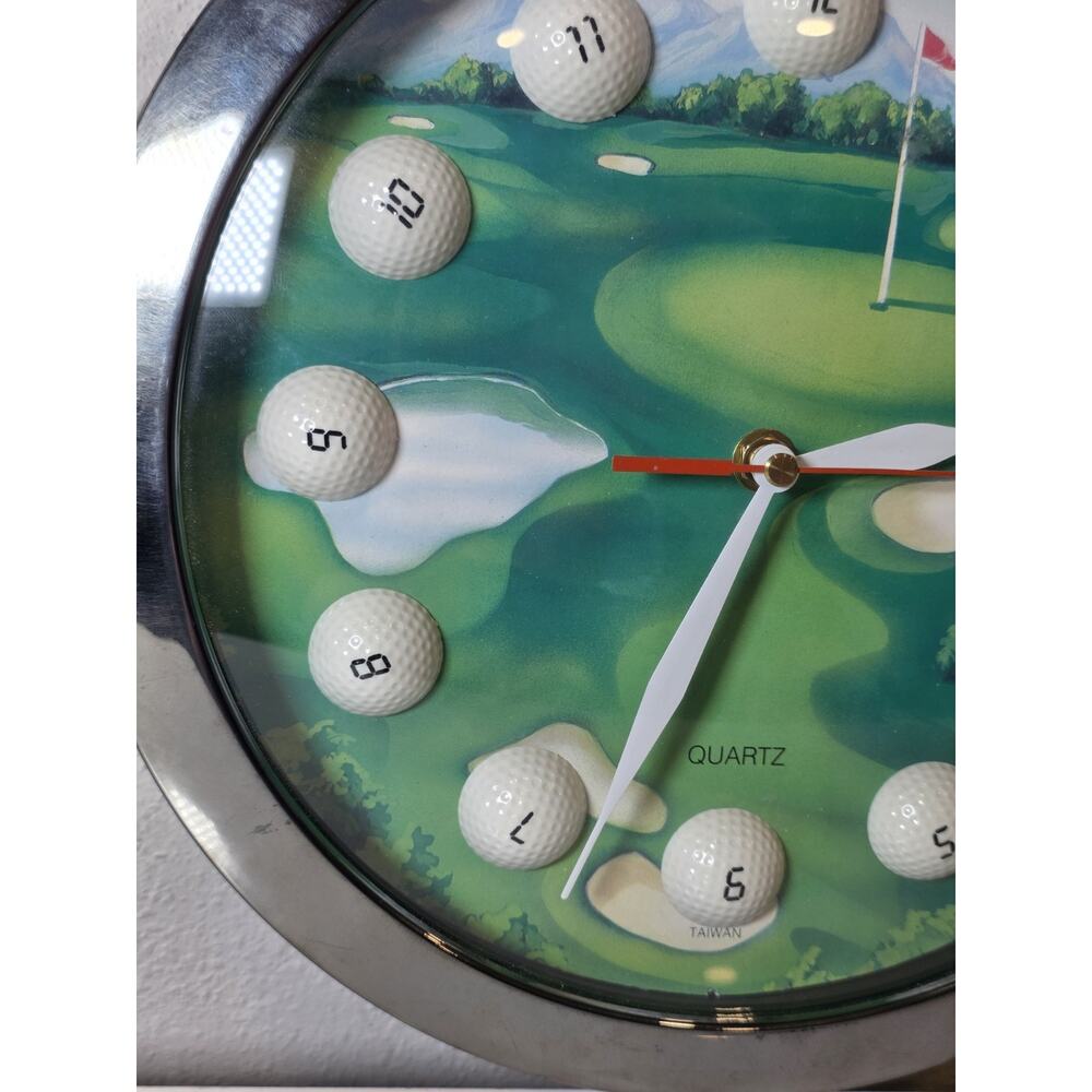 Golf Ball Wall Clock - Quartz 11” - Picture 5 of 8